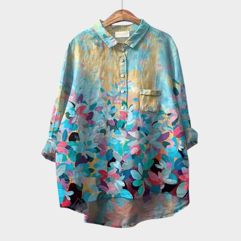 ELISABETTA | Blusa Oversize Floreale con Fascia Comoda per Giornate Spensierate