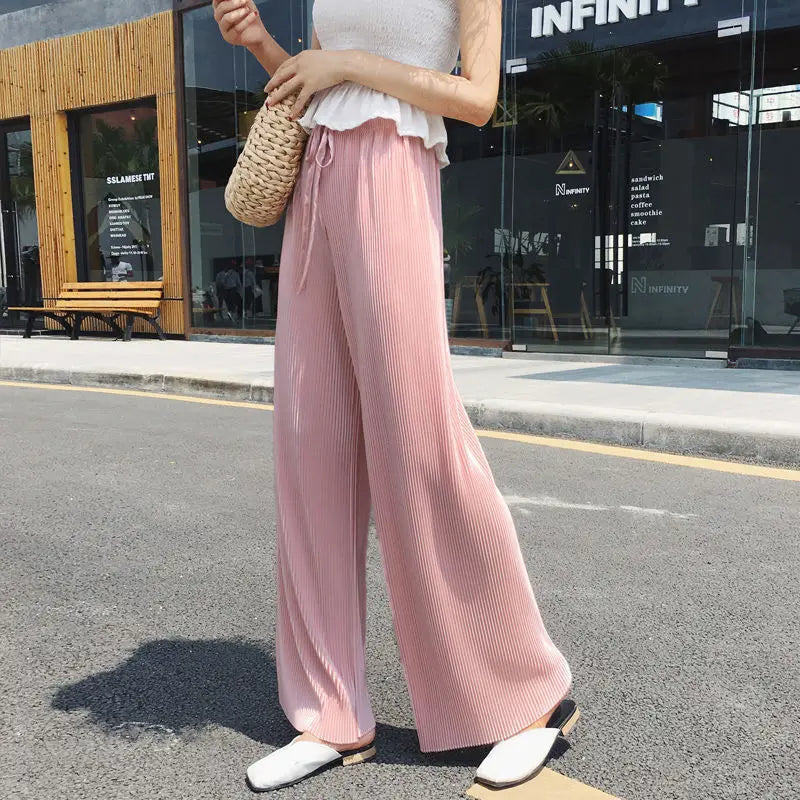 VITTORIA COMO | PANTALONI PLISSETTATI A GAMBA LARGA DA DONNA