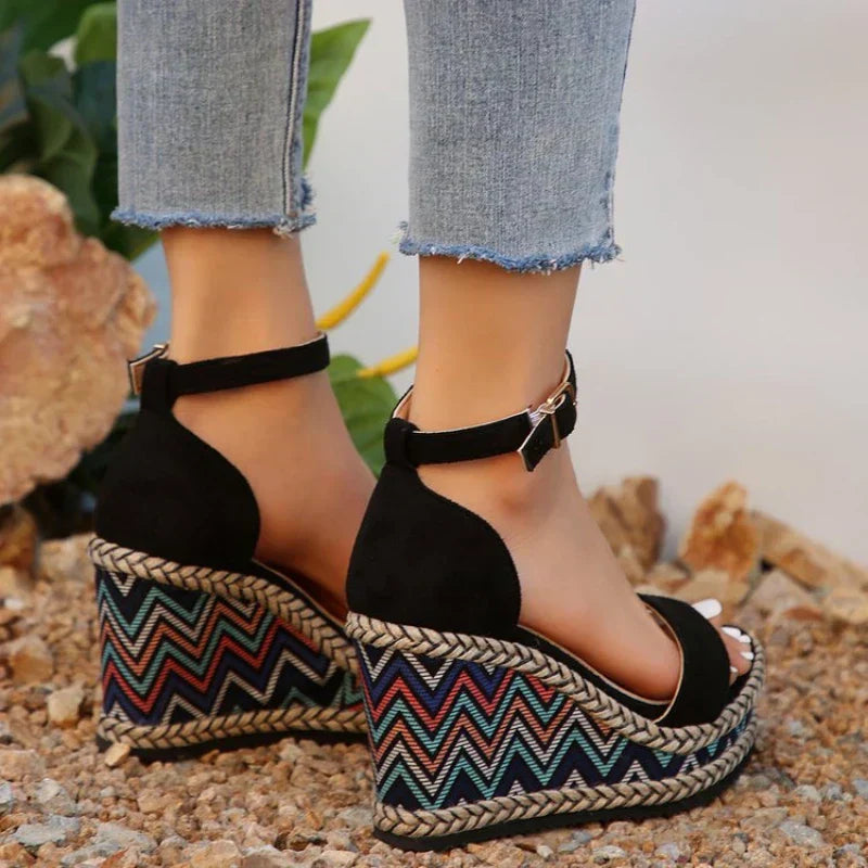 Zelina™ - Sandali con zeppa Boho