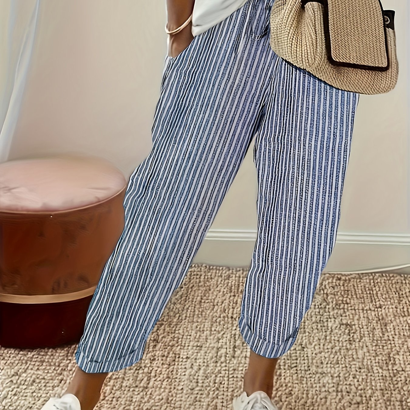 VITTORIA COMO | PANTALONI LARGHI A RIGHE DA DONNA