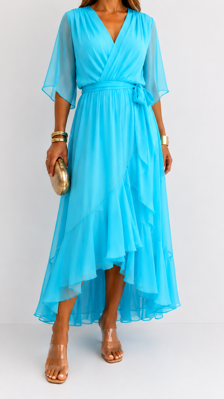 VITTORIA COMO | ABITO IN CHIFFON WRAP DA DONNA
