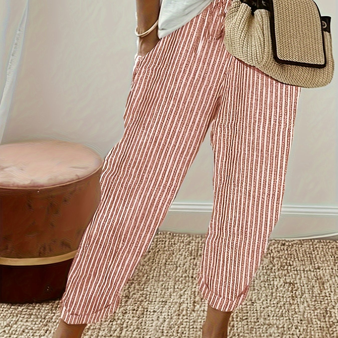 VITTORIA COMO | PANTALONI LARGHI A RIGHE DA DONNA