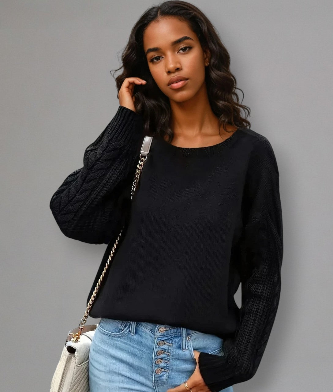 Cavena – Maglione in maglia a trecce con eleganza
