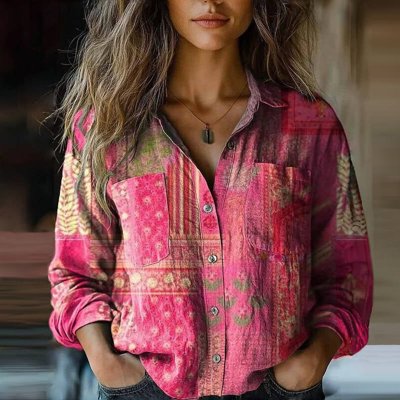 Nives™ – Bohemian Pattern Vintage Blouse