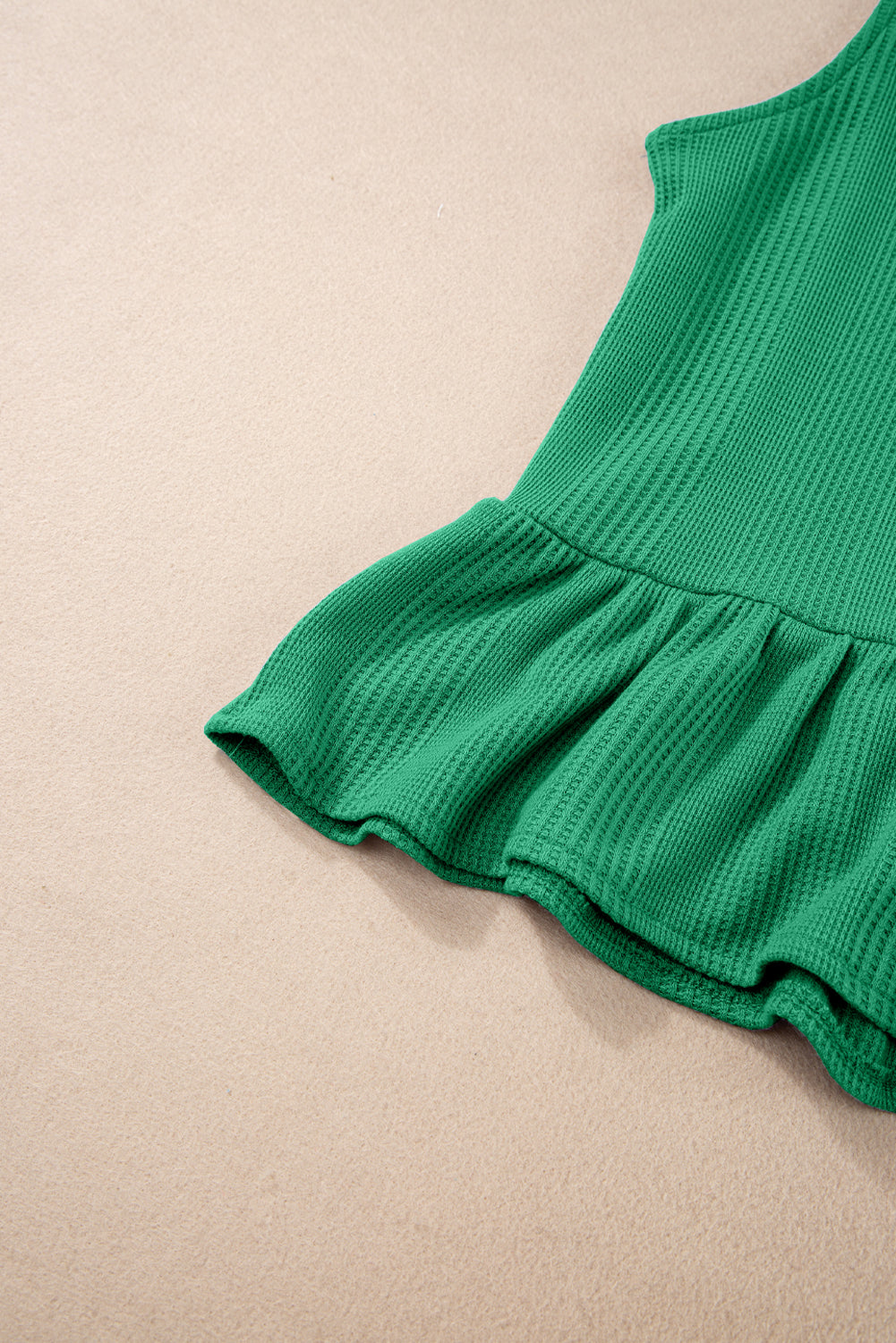 Amelia - Top a Costine con Volant e Pantaloni Blu