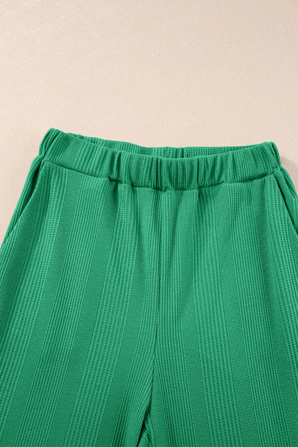 Amelia - Top a Costine con Volant e Pantaloni Blu
