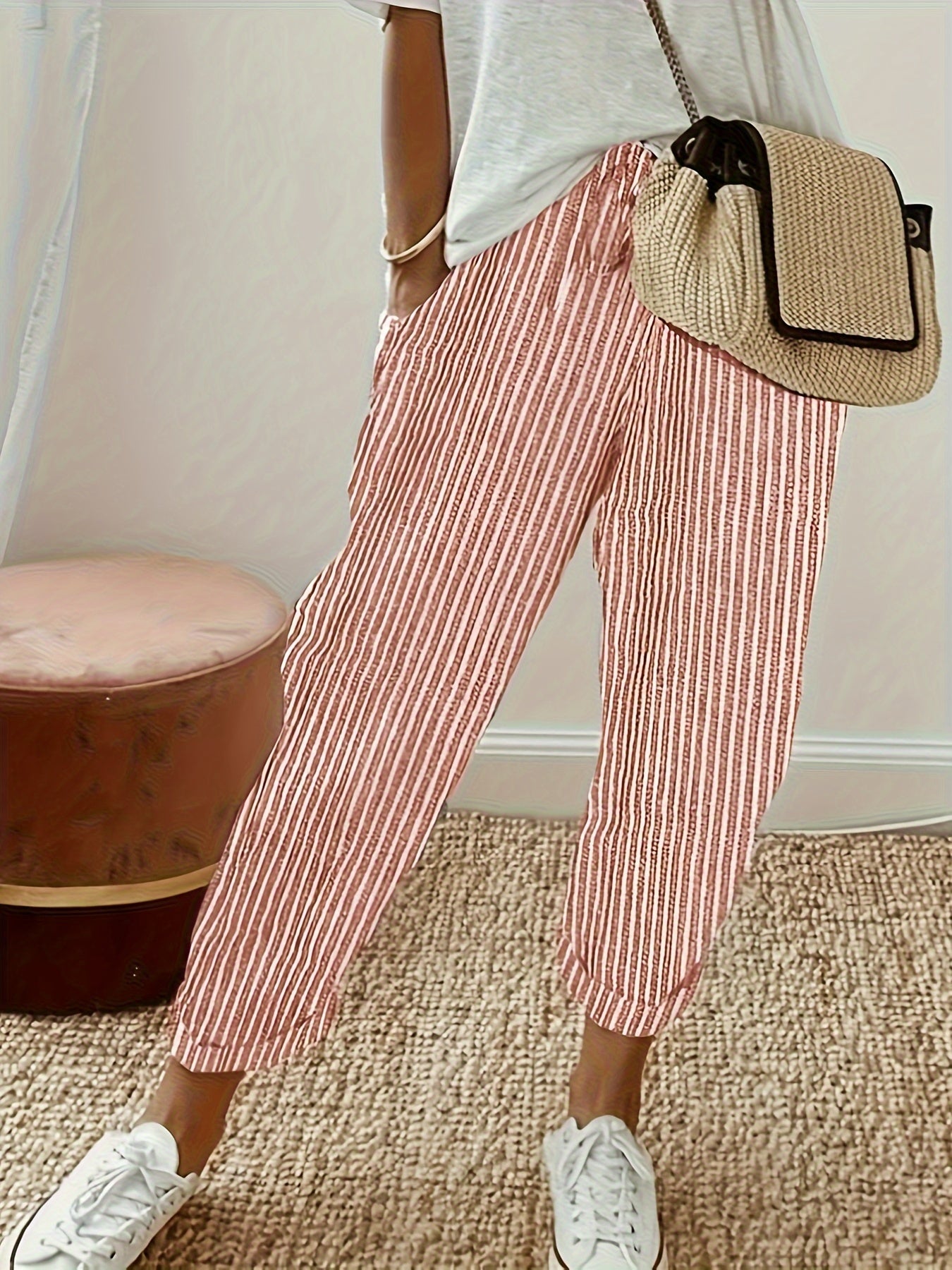 VITTORIA COMO | PANTALONI LARGHI A RIGHE DA DONNA