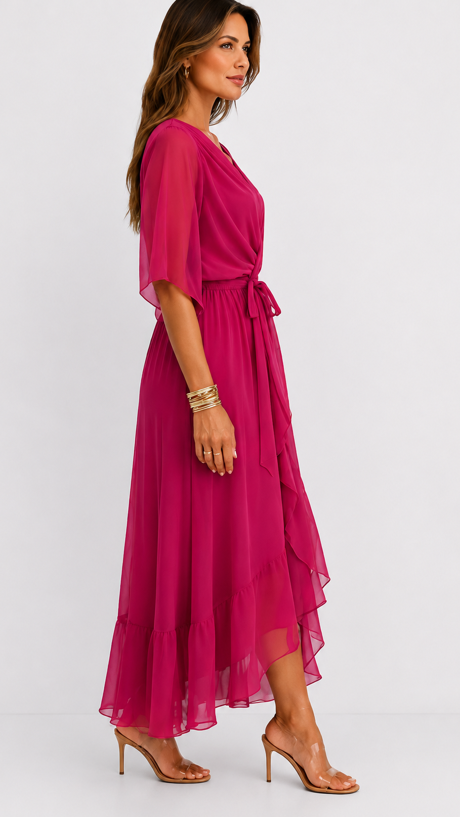 VITTORIA COMO | ABITO IN CHIFFON WRAP DA DONNA