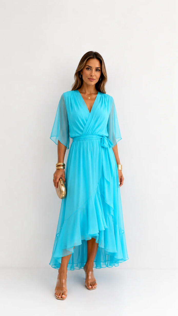 VITTORIA COMO | ABITO IN CHIFFON WRAP DA DONNA