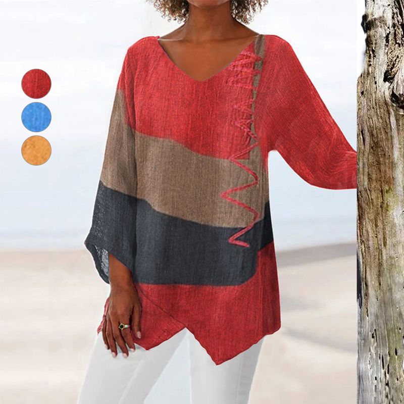 Emily – Blusa elegante leggera stampata con scollo a V