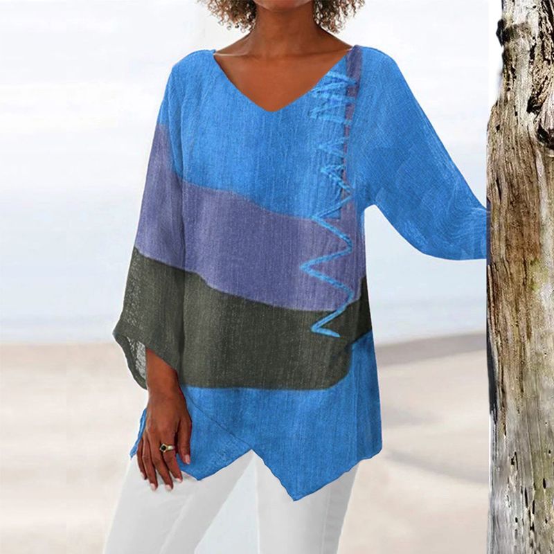 Emily – Blusa elegante leggera stampata con scollo a V