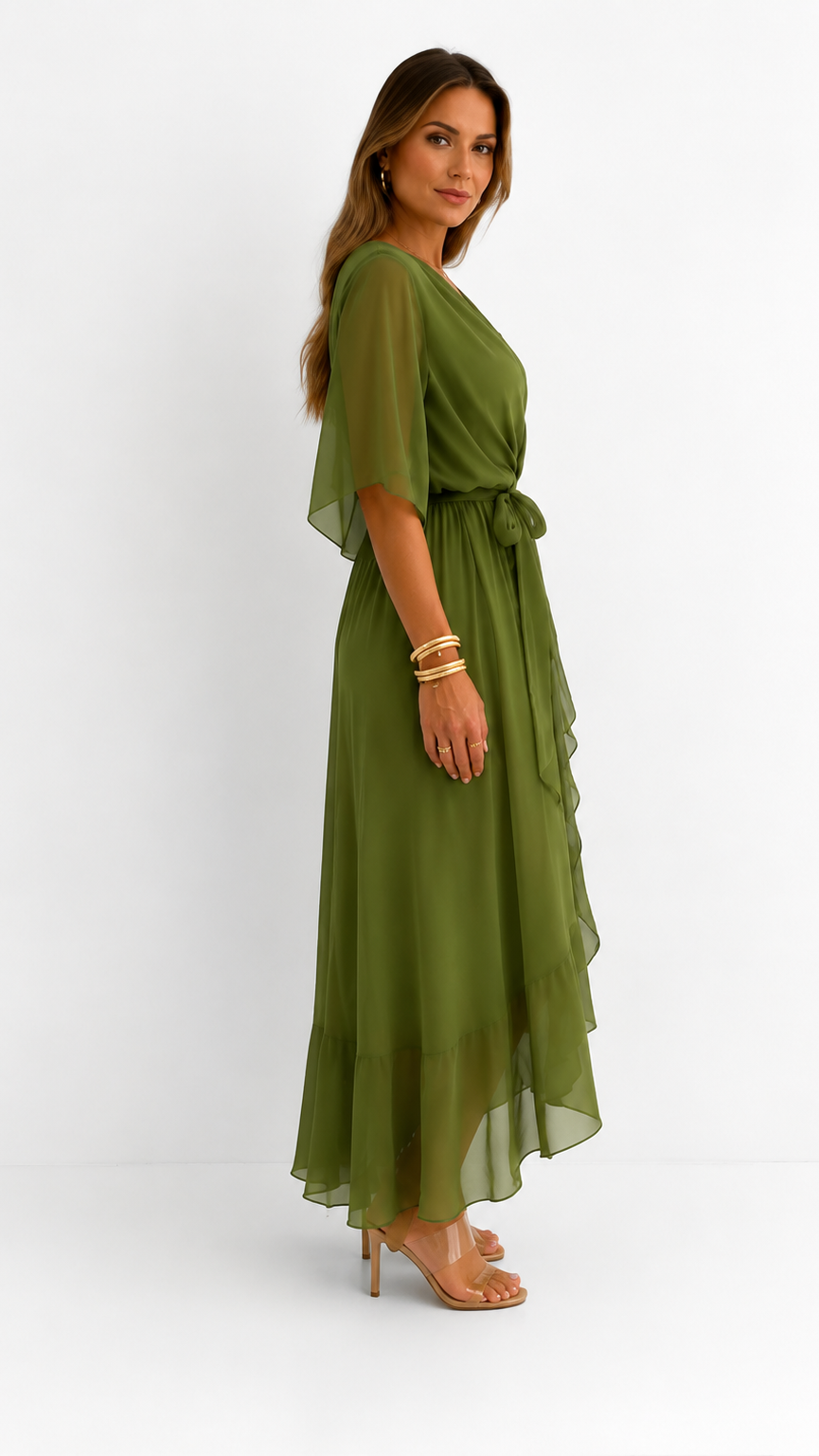 VITTORIA COMO | ABITO IN CHIFFON WRAP DA DONNA