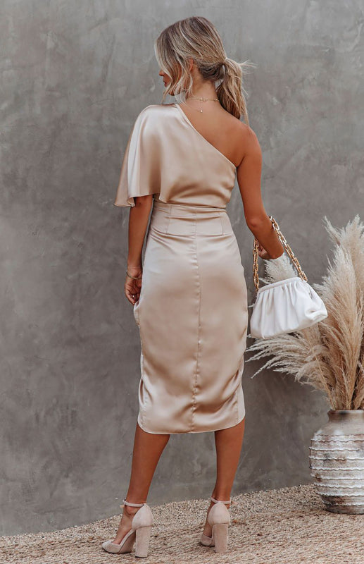 Maelle – Abito Midi Drappeggiato Monospalla