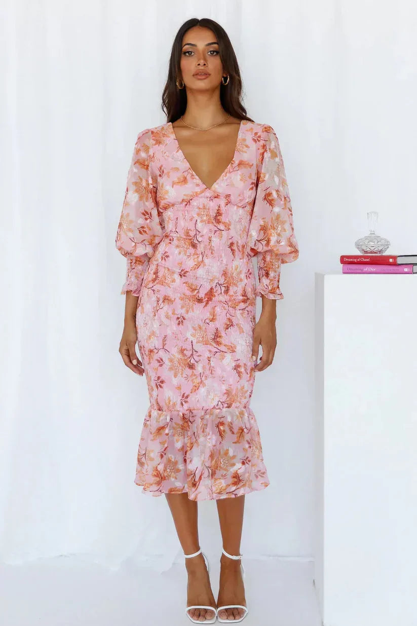 Miley – Vestito Midi Impero con Arricciature