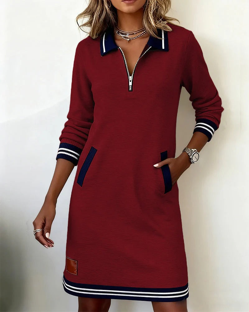 VITTORIA COMO | ABITO IN COTONE CHIC A MANICHE LUNGHE DA DONNA