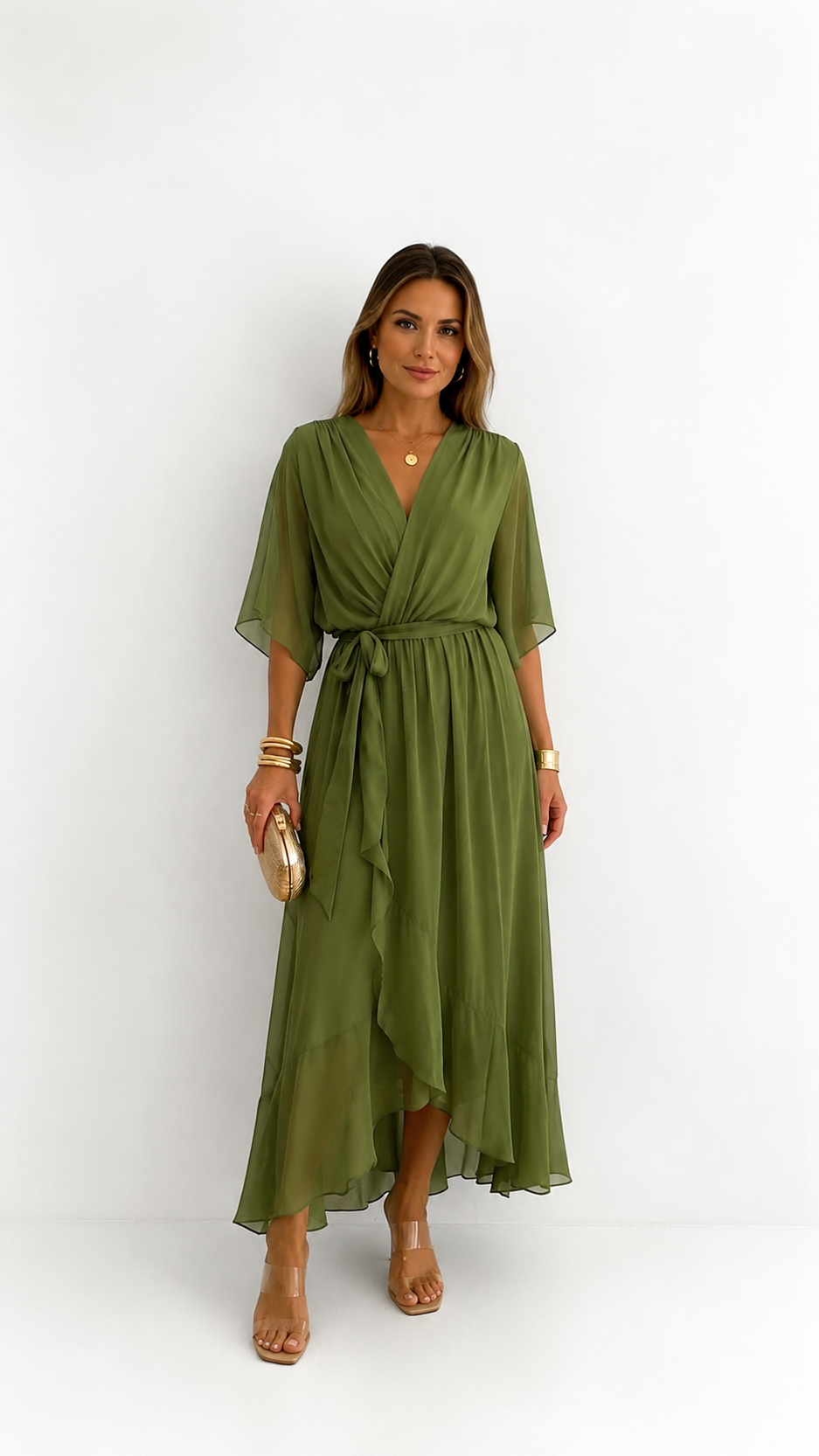 VITTORIA COMO | ABITO IN CHIFFON WRAP DA DONNA