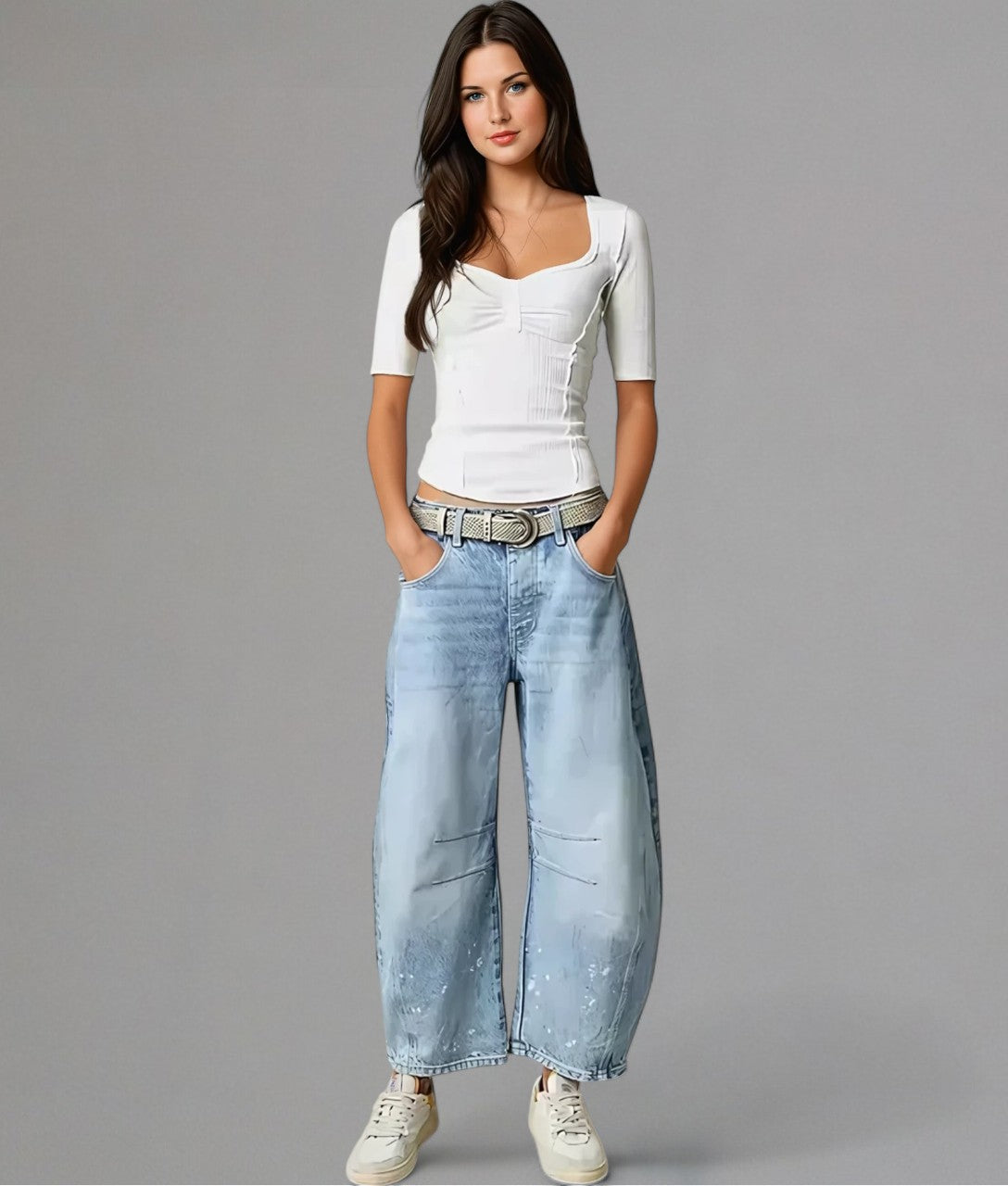 Ava – Jeans a gamba larga a vita alta