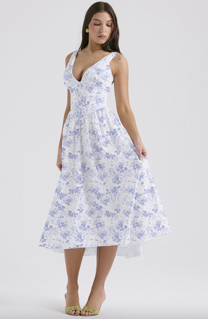 Lavinia – Vestito midi con corpetto a corsetto