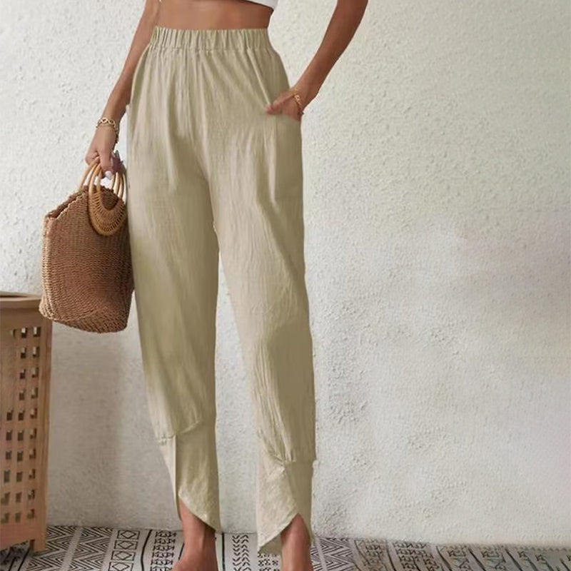 VITTORIA COMO | PANTALONI DRITTI IN LINO DA DONNA