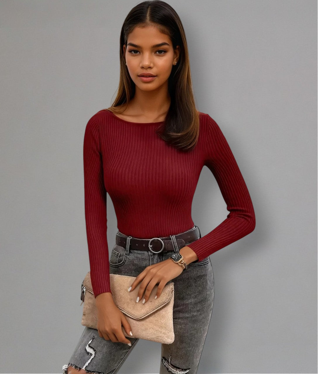 Aurora – Maglione a Costine Elegante Vestibilità Slim