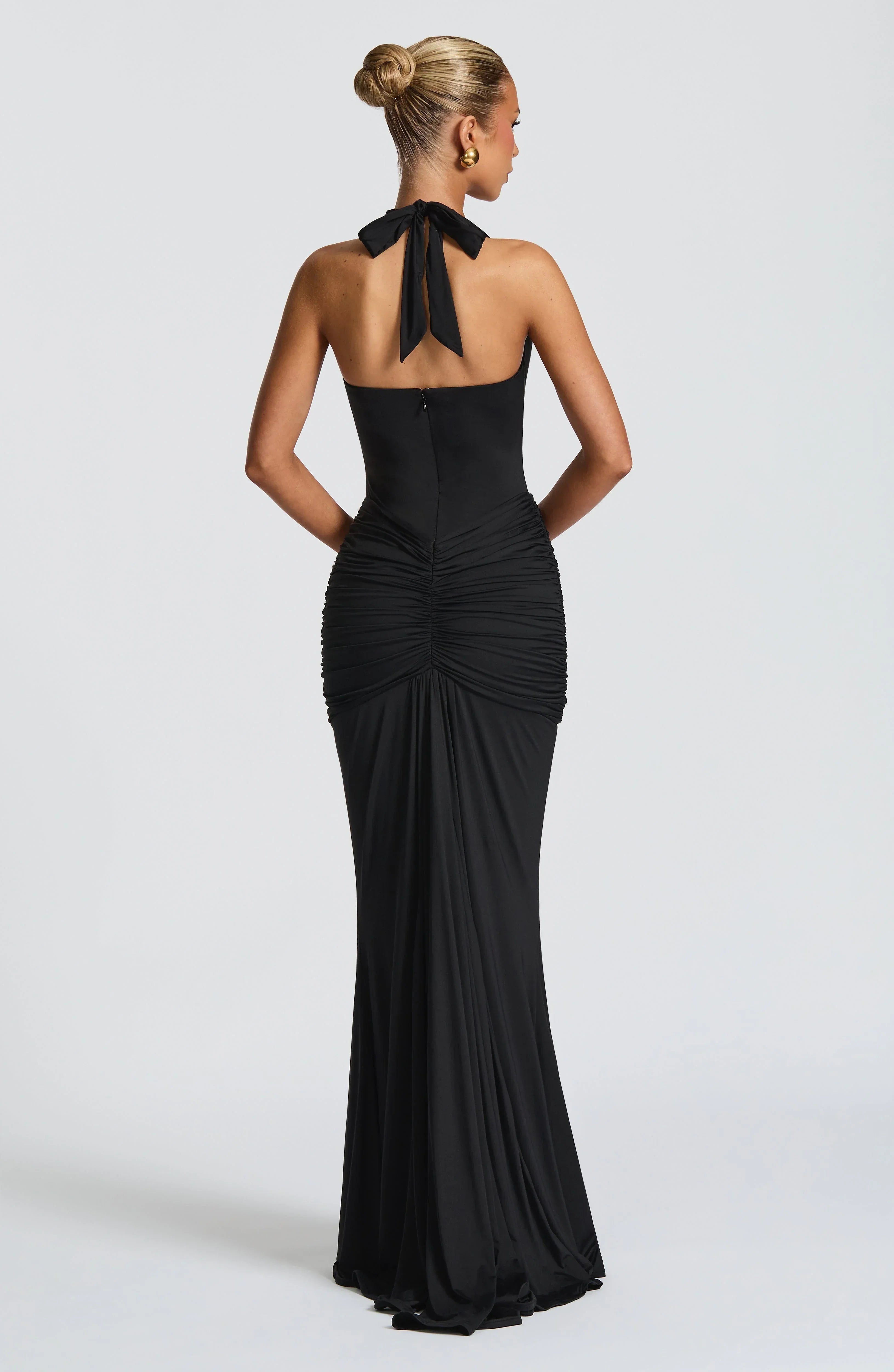 Severina – Deep Plunge Halter Gown