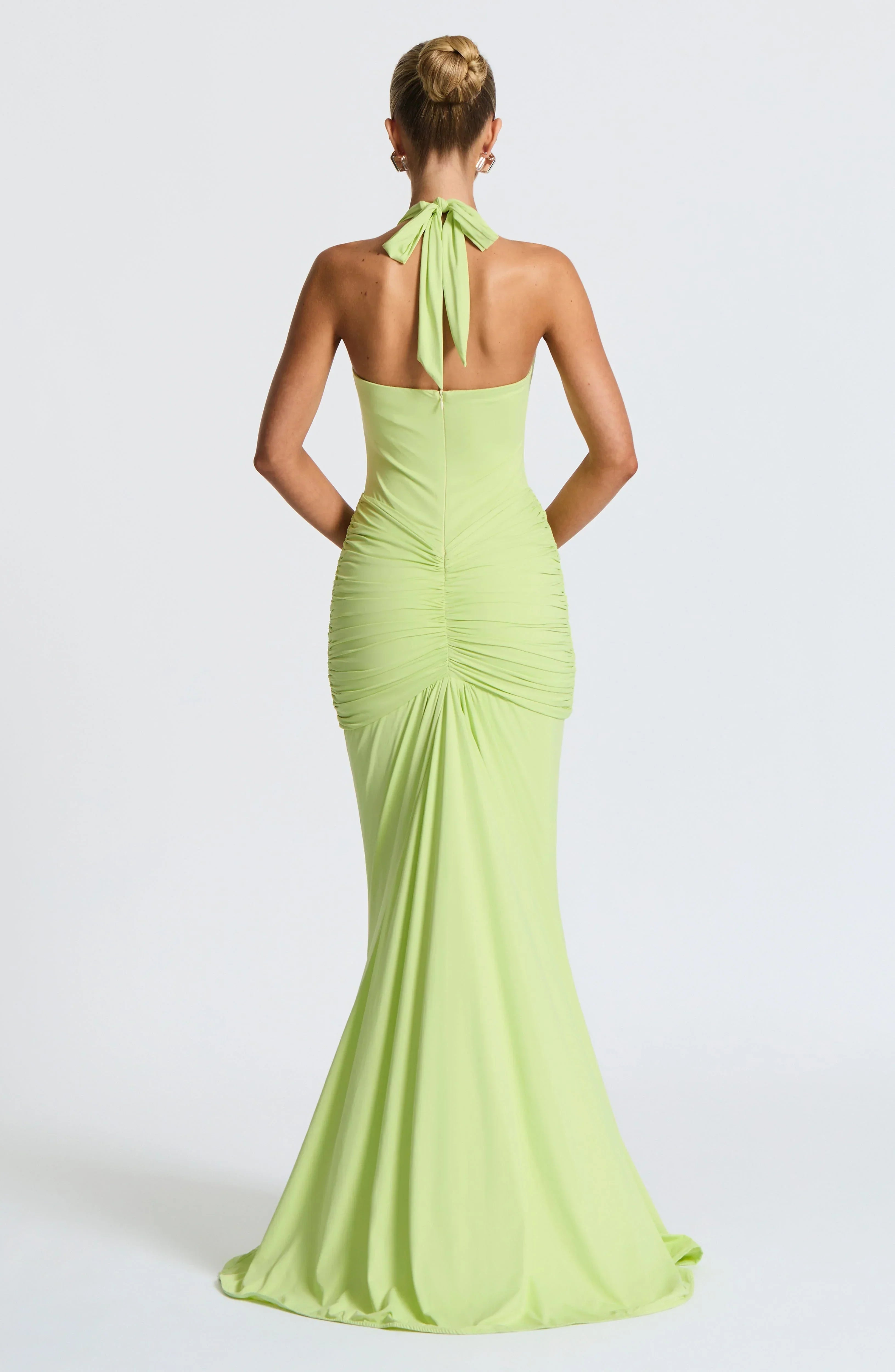 Severina – Deep Plunge Halter Gown