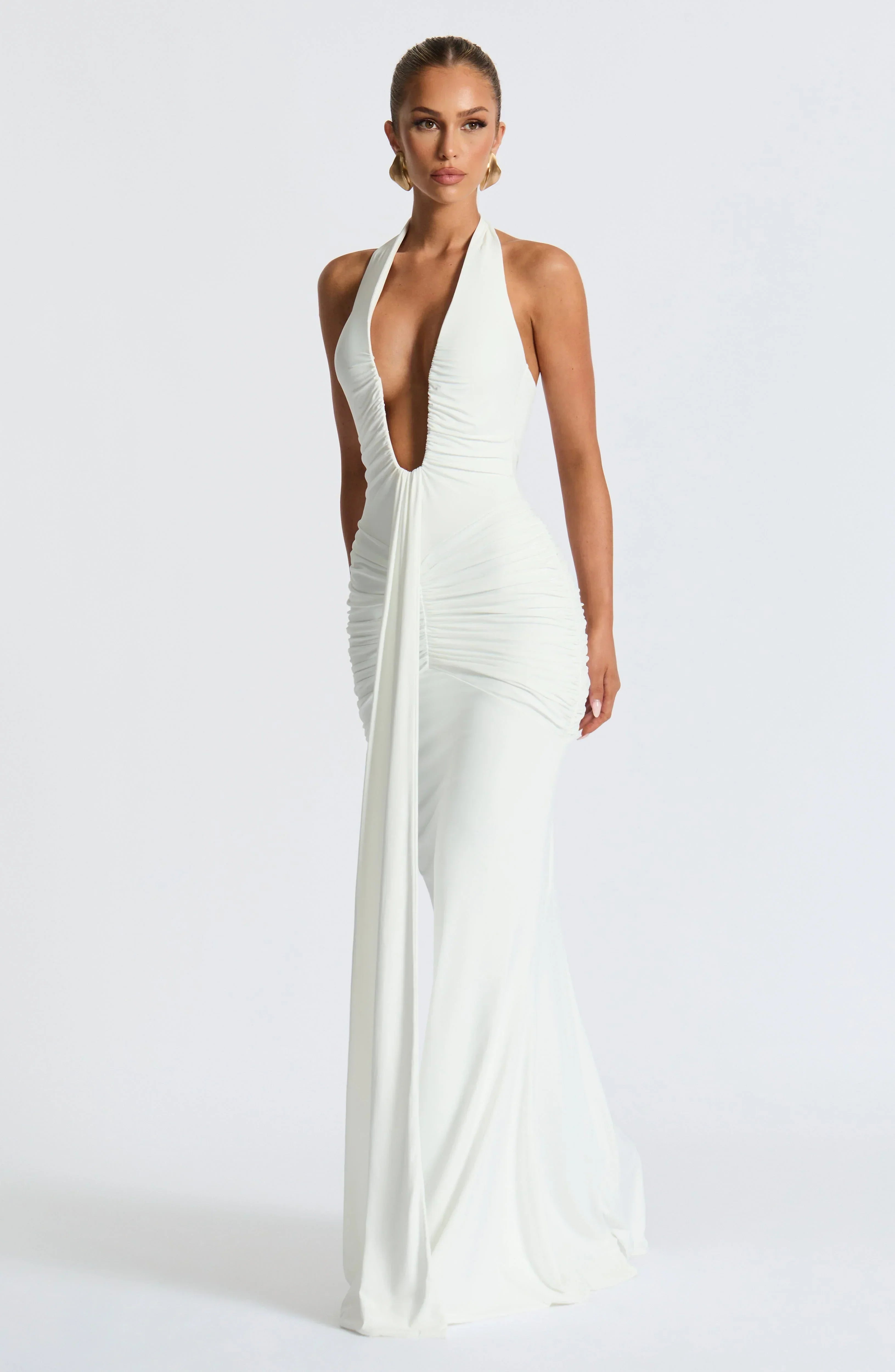 Bianca – Ruched Halter-Neck Gown