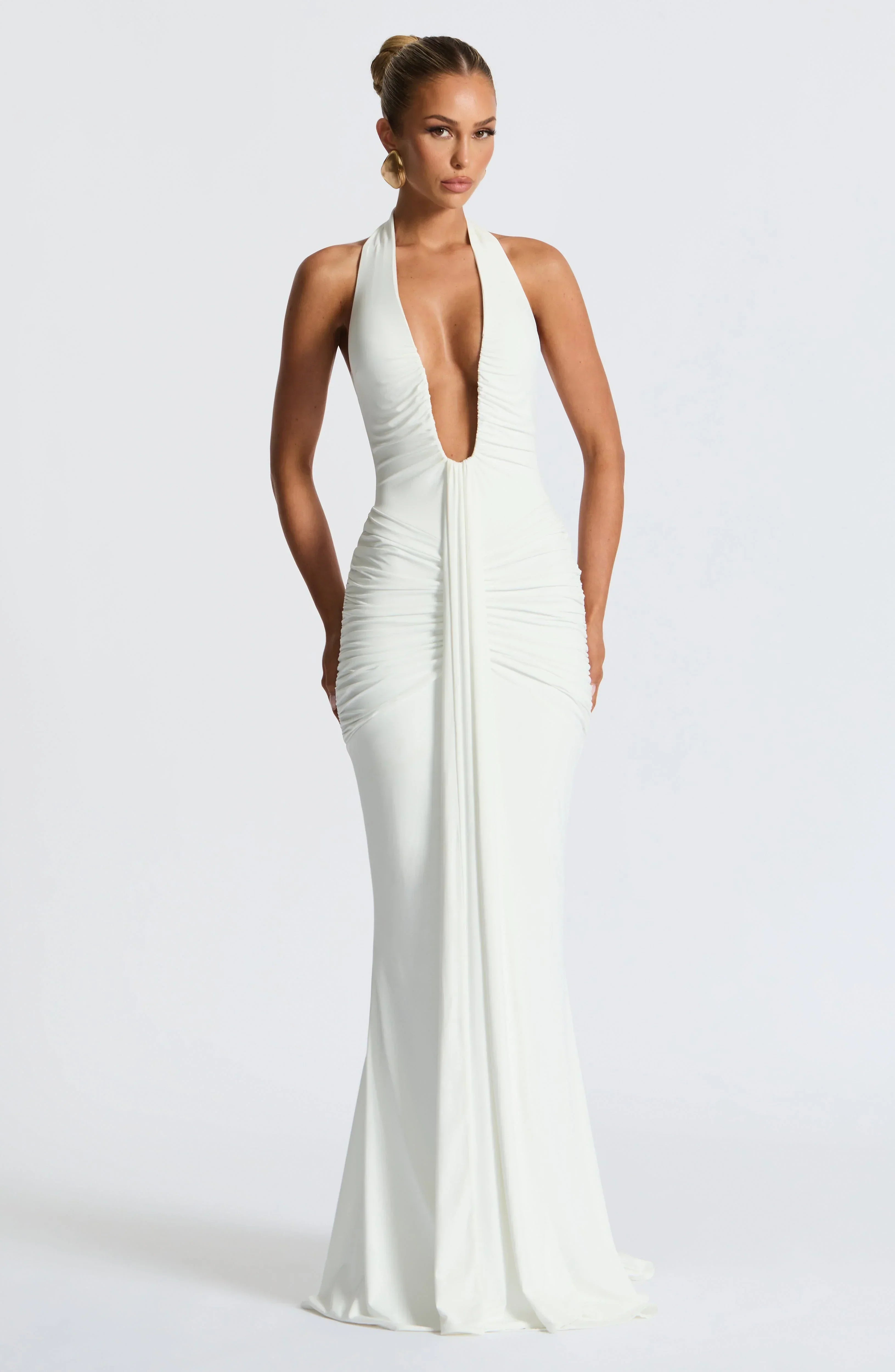 Bianca – Ruched Halter-Neck Gown