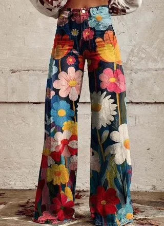 Indira – Pantaloni da Festival a Gamba Larga Stile Retro Boho