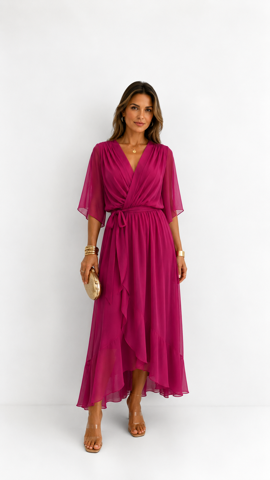 VITTORIA COMO | ABITO IN CHIFFON WRAP DA DONNA