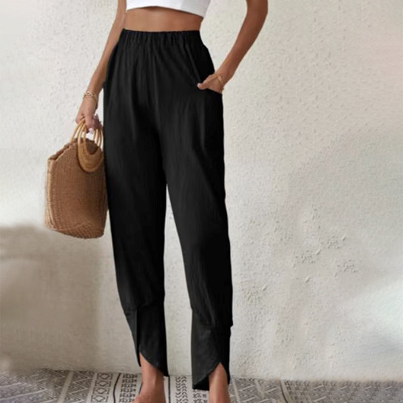 VITTORIA COMO | PANTALONI DRITTI IN LINO DA DONNA