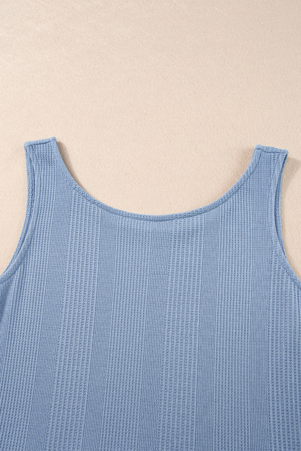 Amelia - Top a Costine con Volant e Pantaloni Blu