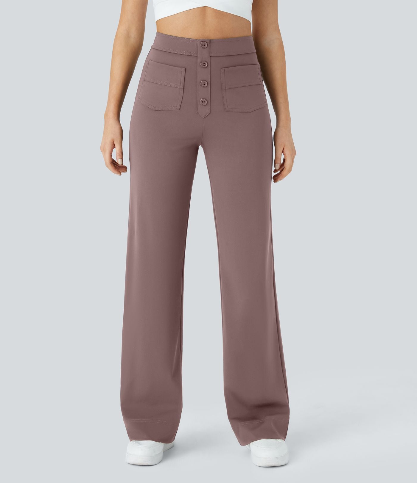 Jade - Pantaloni Casual Elasticizzati a Vita Alta