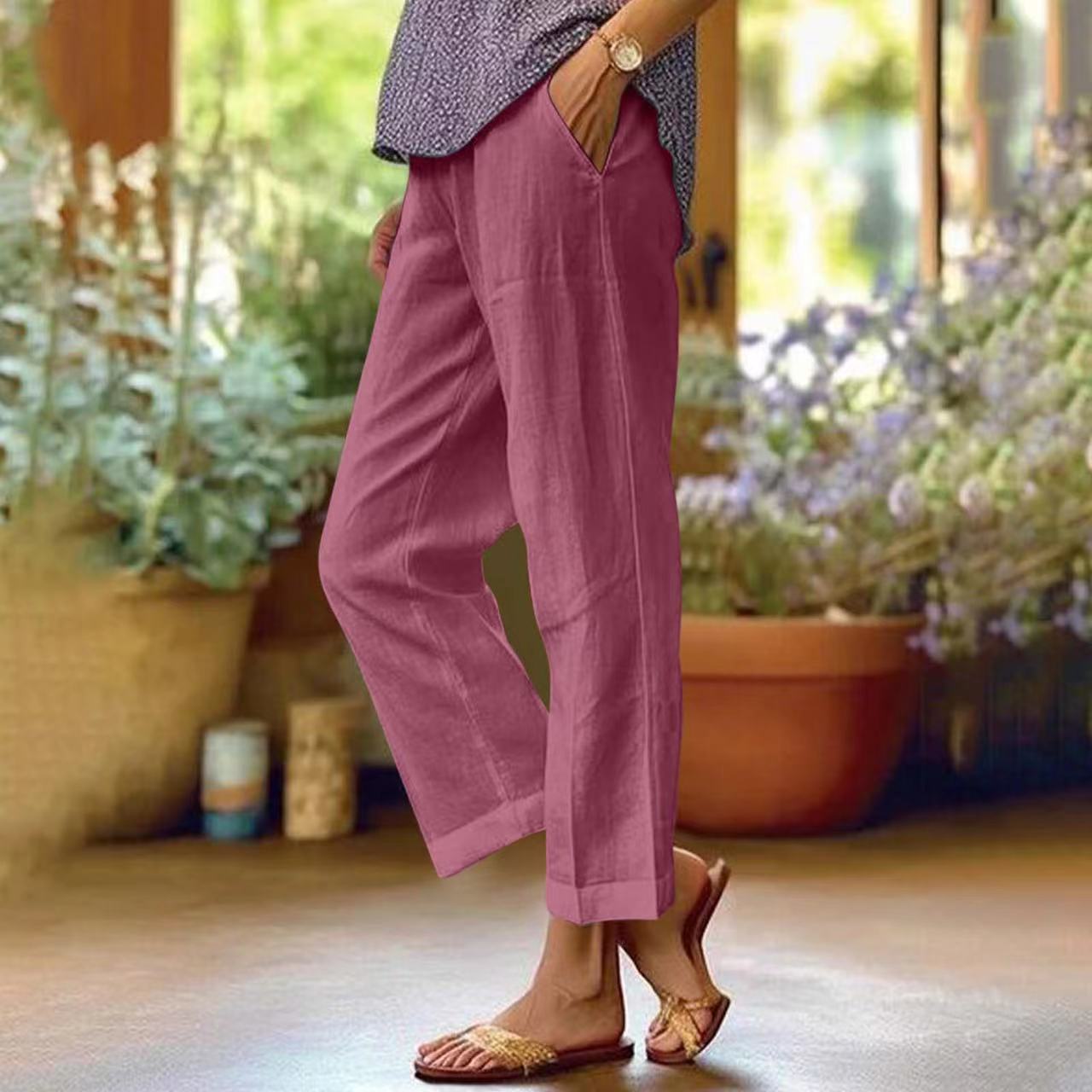 VITTORIA COMO | PANTALONE IN LINO FIT RELAXED DA DONNA