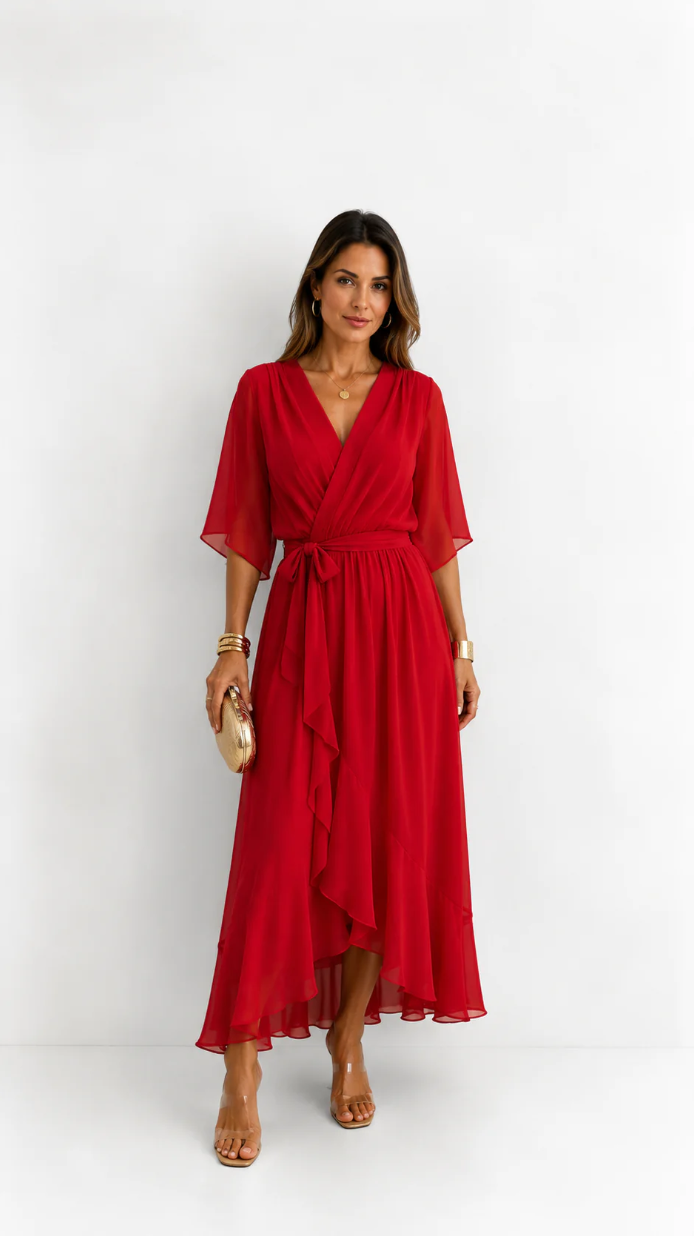 VITTORIA COMO | ABITO IN CHIFFON WRAP DA DONNA