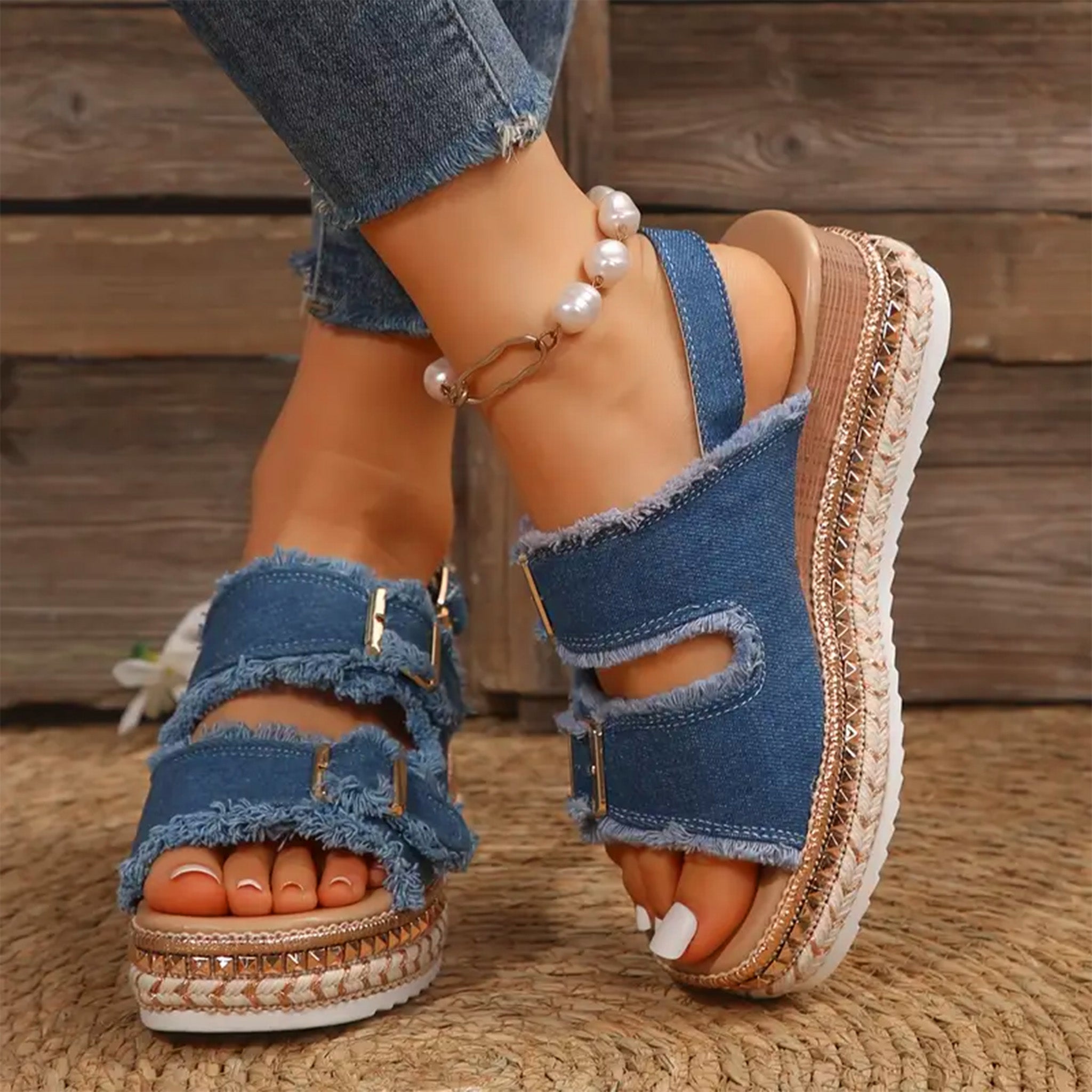 Alia - Zeppe in denim casual