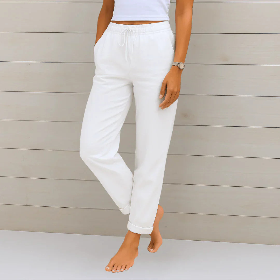 VITTORIA COMO | PANTALONE IN LINO MISTO DA DONNA