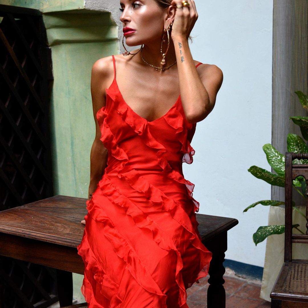 Zara – Abito lungo con volant a balze