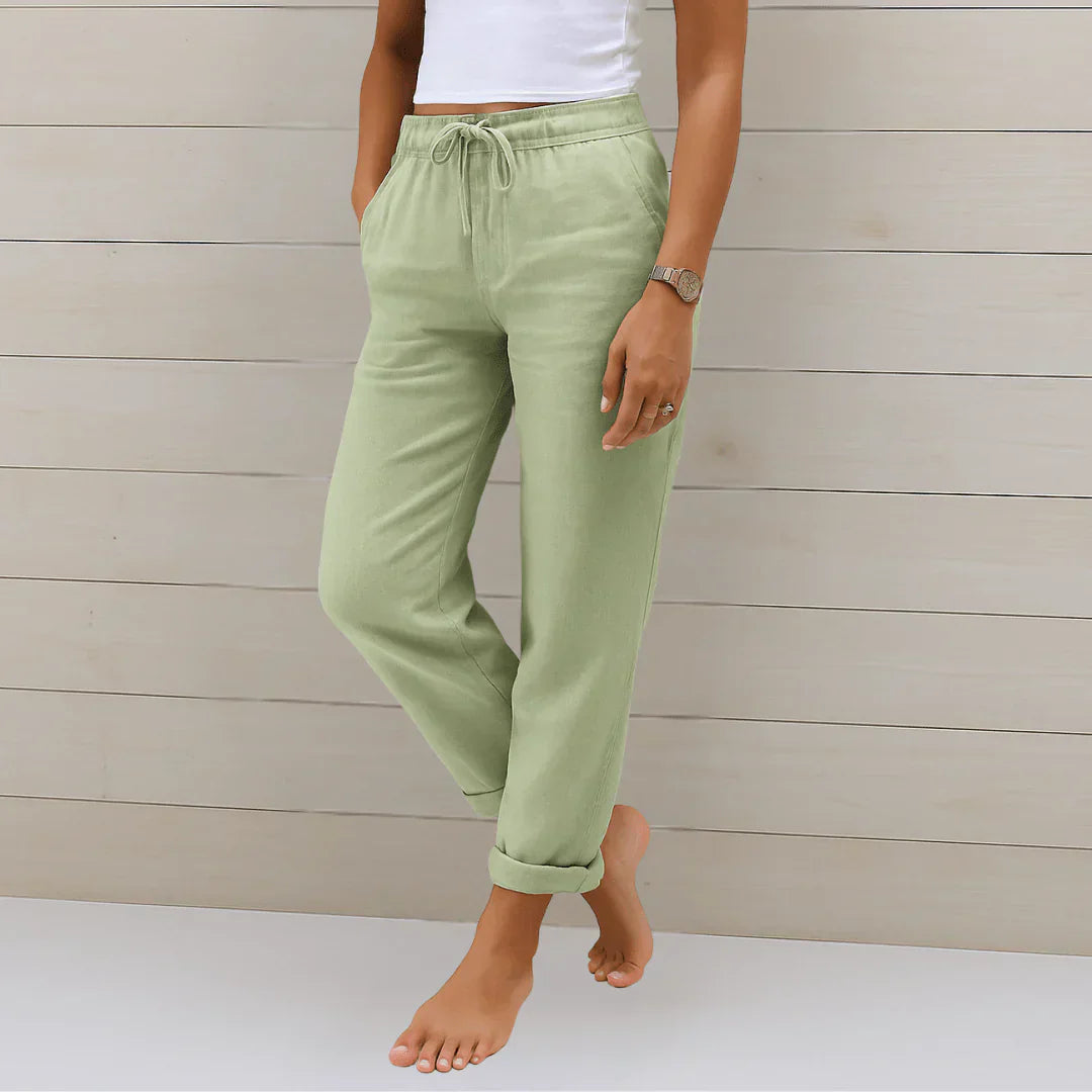 VITTORIA COMO | PANTALONE IN LINO MISTO DA DONNA