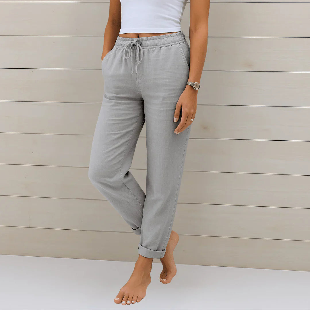 VITTORIA COMO | PANTALONE IN LINO MISTO DA DONNA