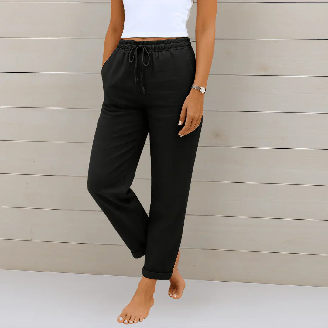 VITTORIA COMO | PANTALONE IN LINO MISTO DA DONNA