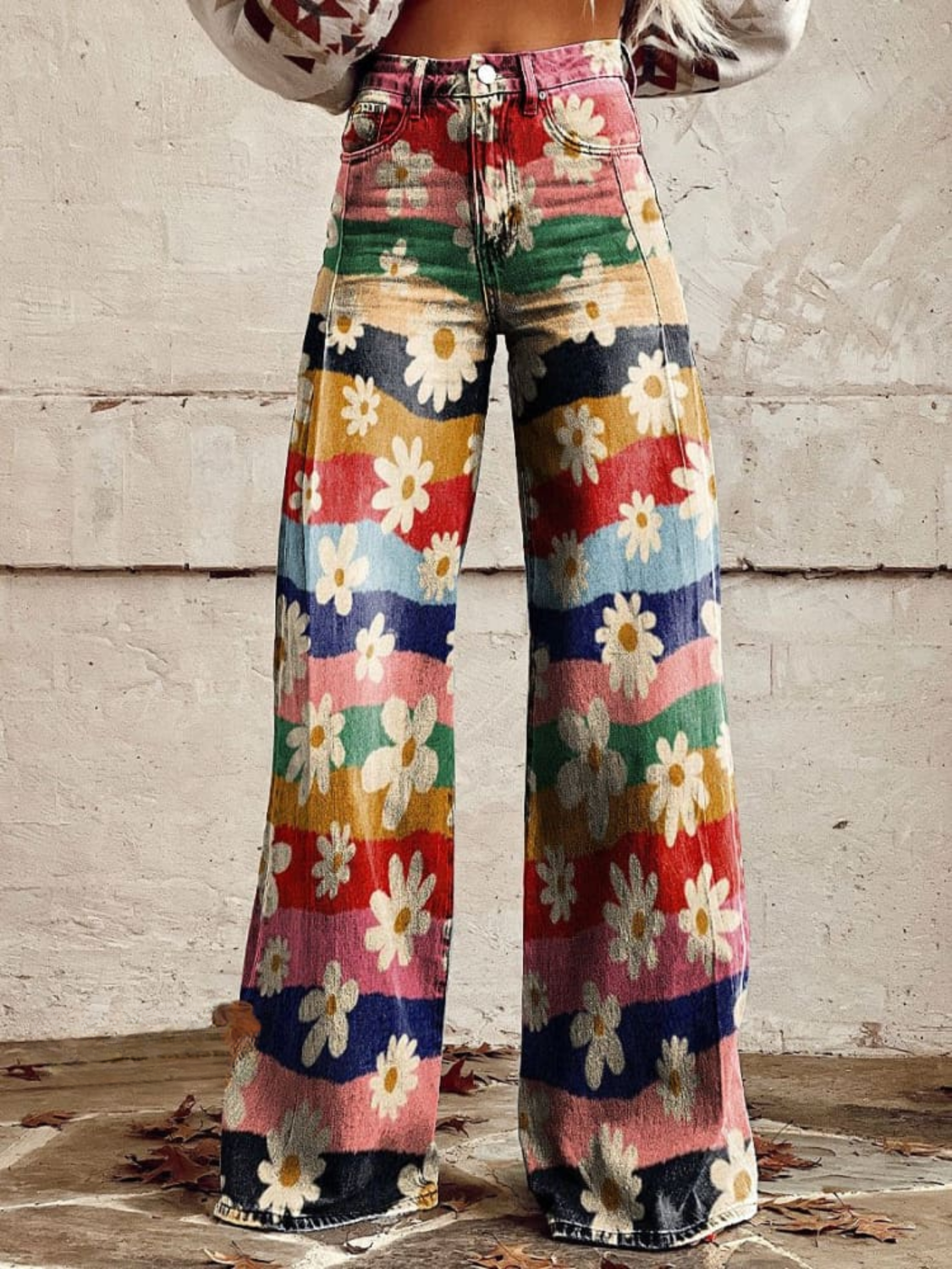 BLOSSOM - Pantaloni Palazzo Retro Floreali