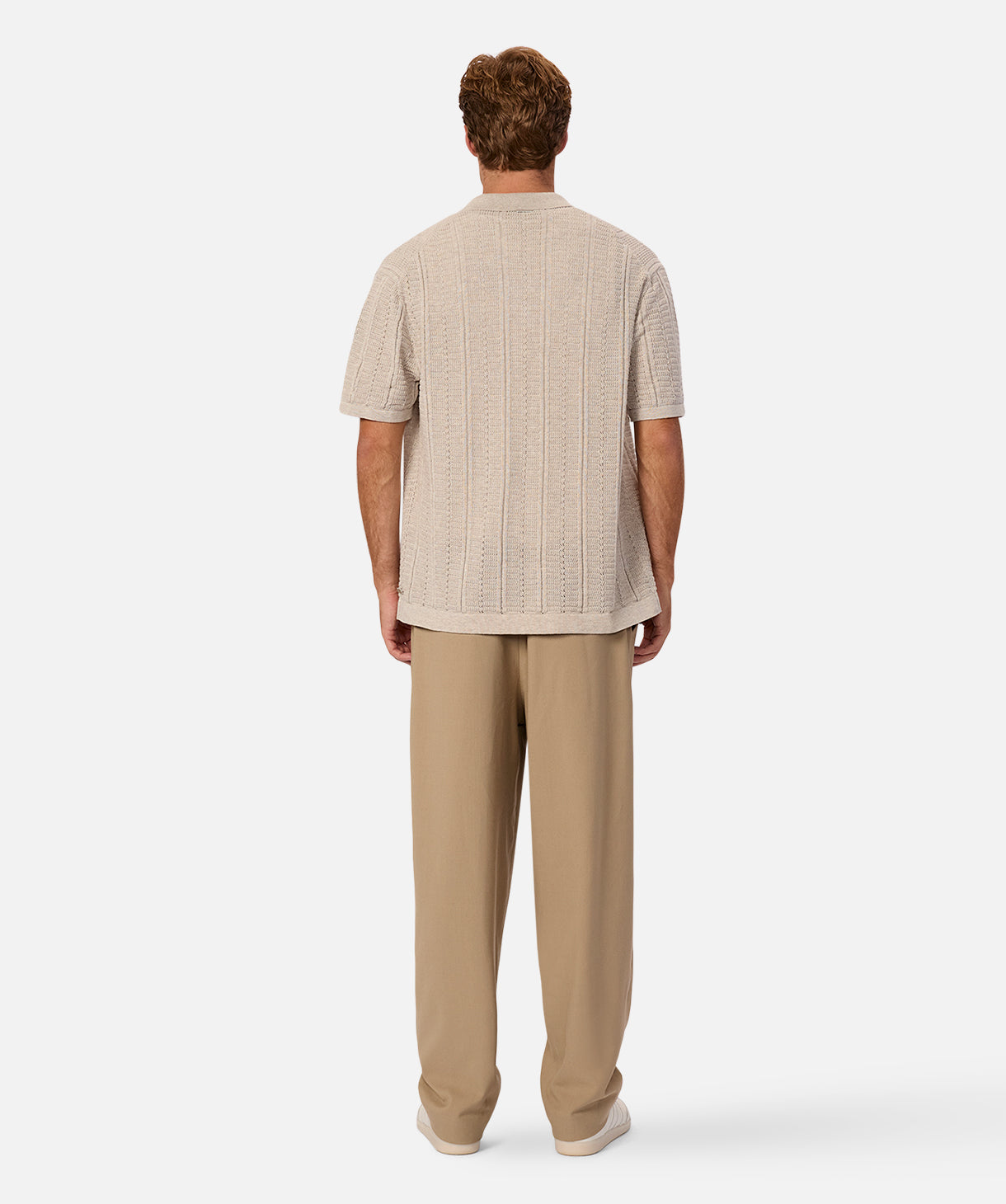 Camicia beige a maniche corte Noah