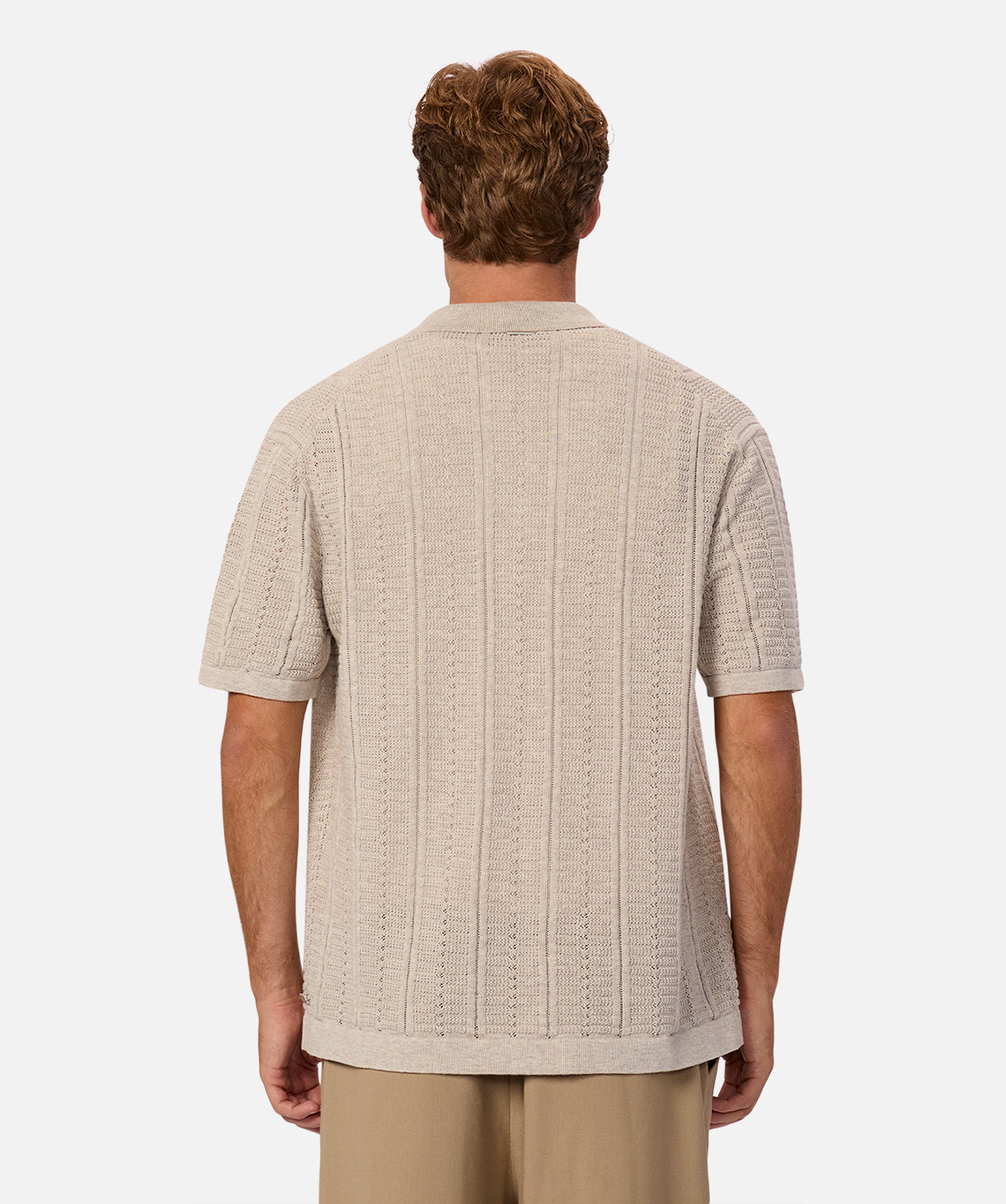 Camicia beige a maniche corte Noah