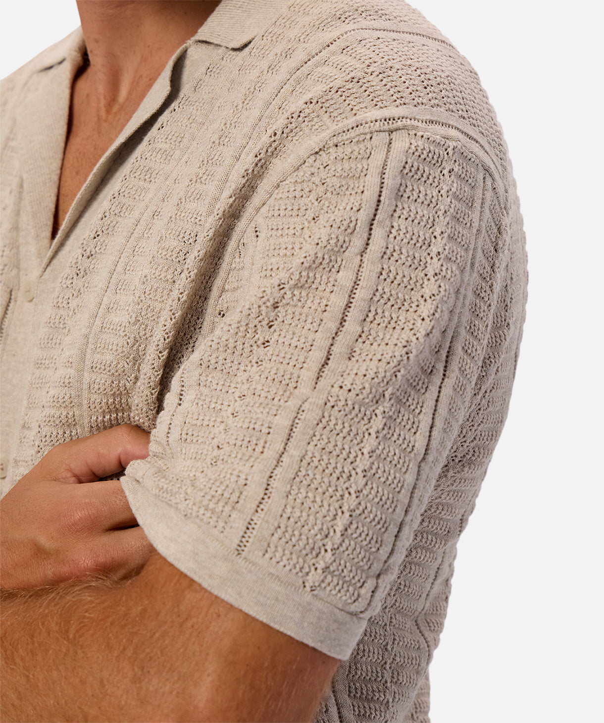 Camicia beige a maniche corte Noah