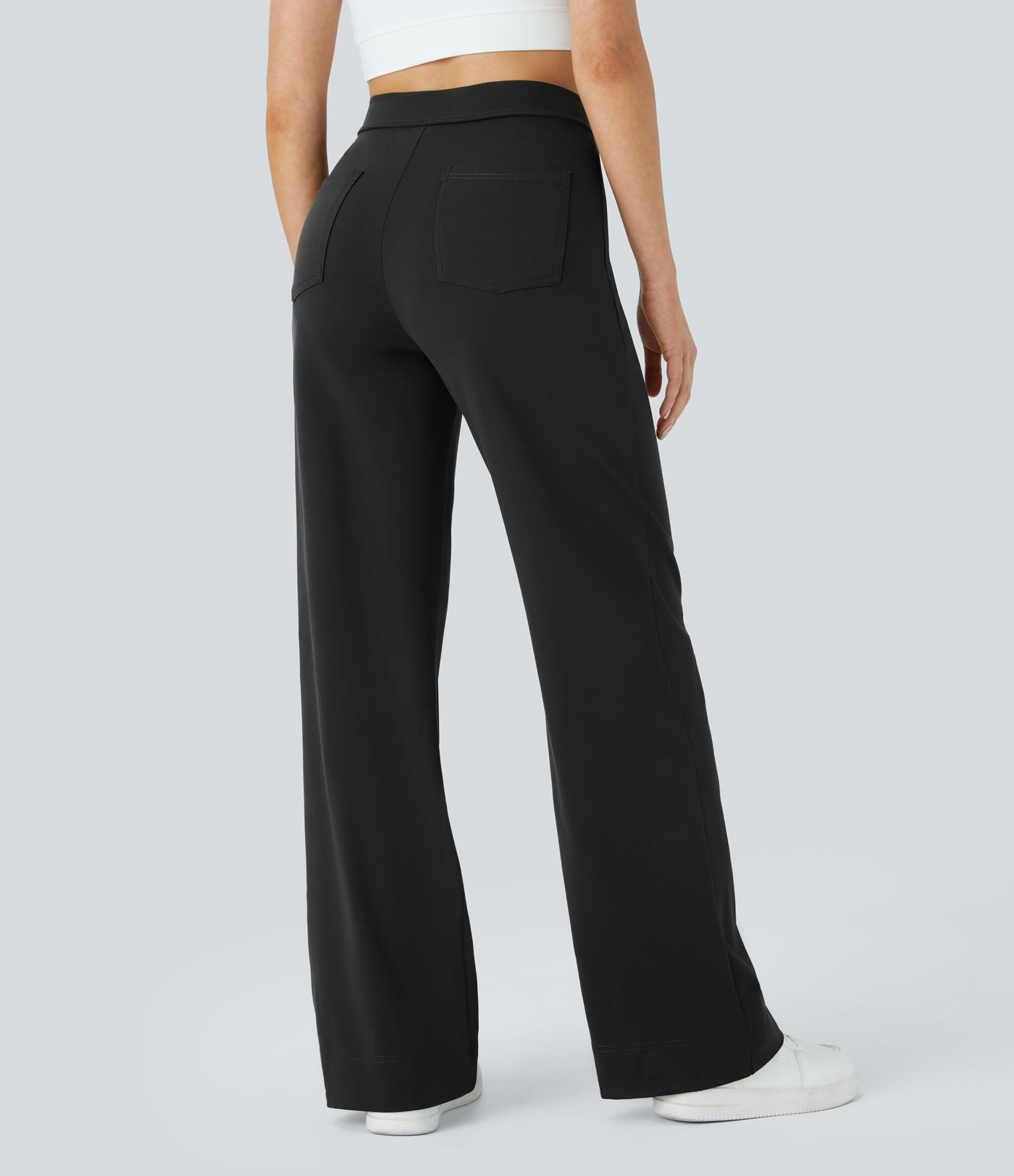 Jade - Pantaloni Casual Elasticizzati a Vita Alta