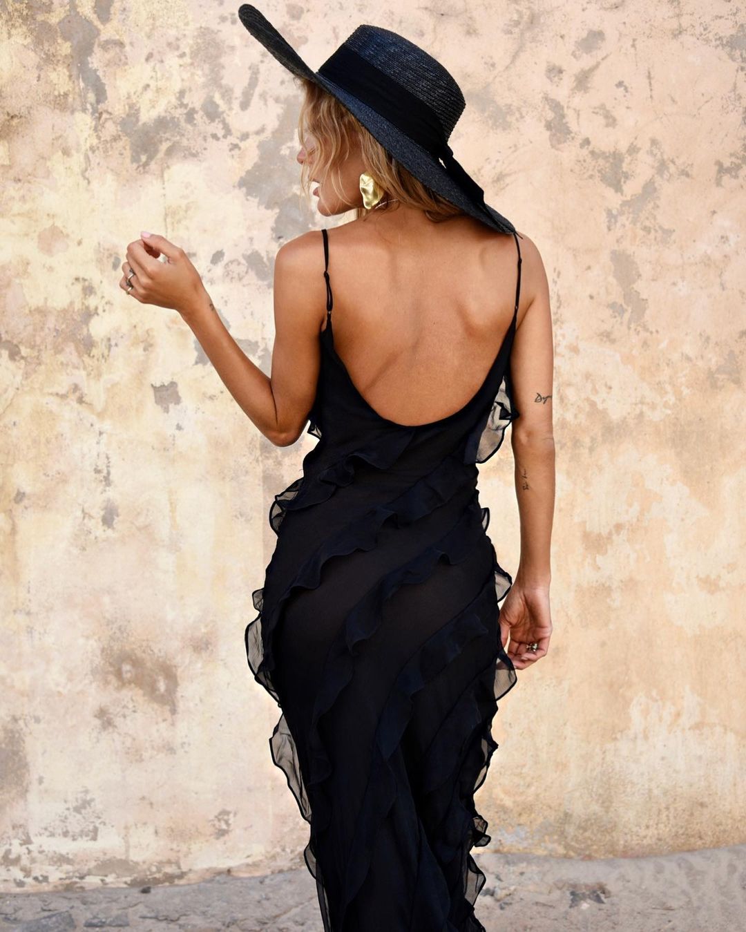 Zara – Abito lungo con volant a balze