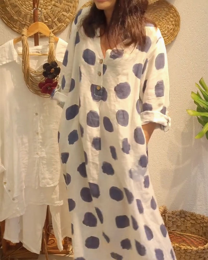 Alyssa™ - Vestito a maniche lunghe a pois