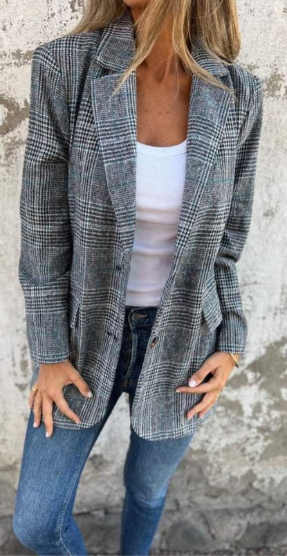 Elaina - Elegante Blazer Invernale a Quadri
