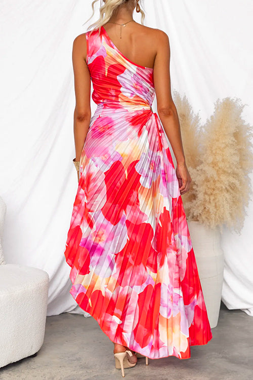 Sophie – One Shoulder Pleated Midi Dress
